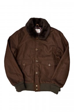 Dehen 1920 Winston Jacket Red Oak Wool + Brown Mouton