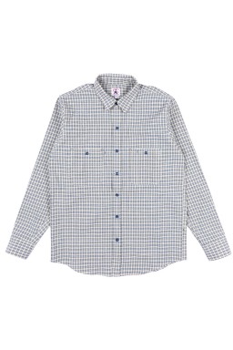 Randy's Garments 3-Pocket Work Shirt Natural / Blue Country Plaid