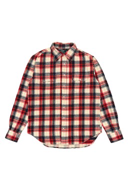 Gitman Bros. Vintage Independence Work Shirt Red Brushed Winter Madras