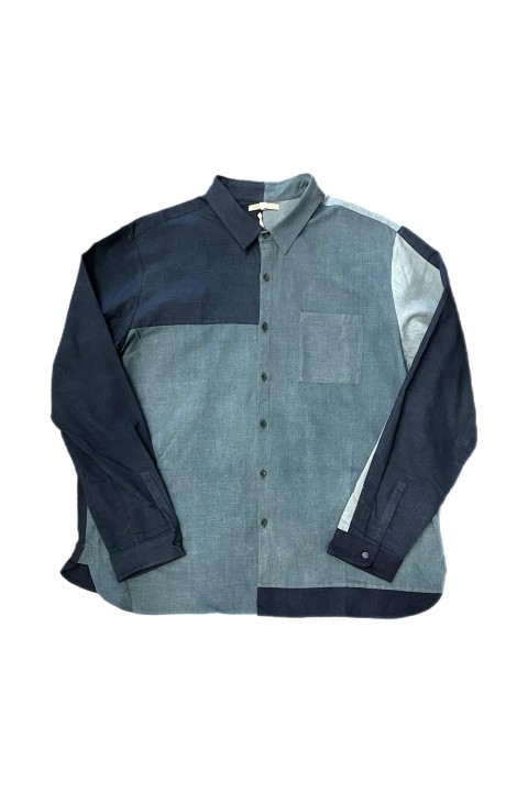 Engineered Garments Button Shawl Navy/Brown Heavy Wool Plaid