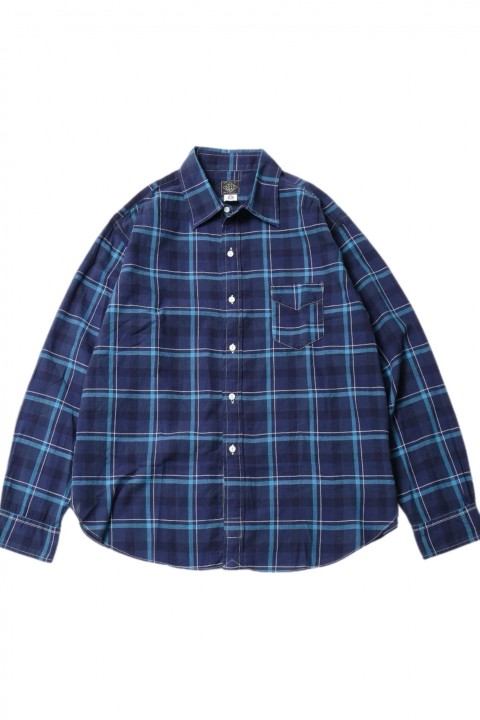 Post Overalls Original BL Shirt Cotton Plaid Blue