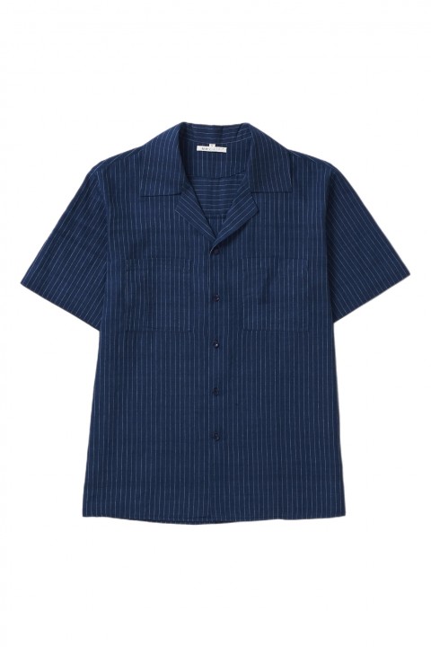 11.11 Camp Shirt Thin Indigo Stripe