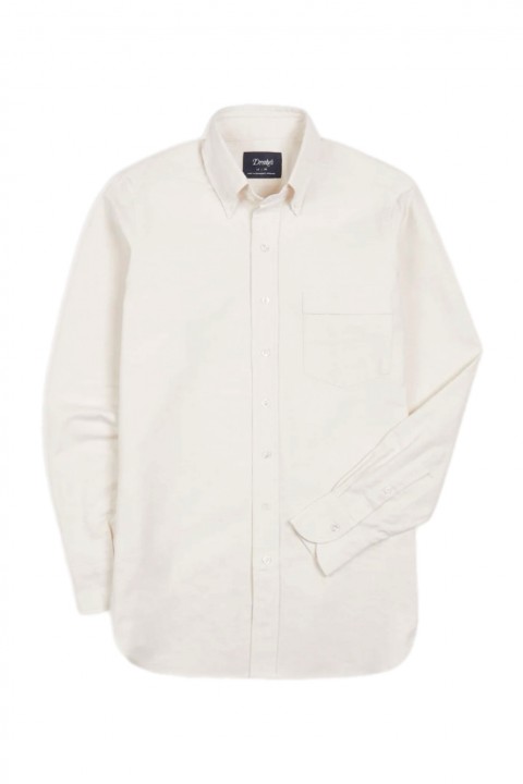Drake's Button-Down Oxford Shirt Cream