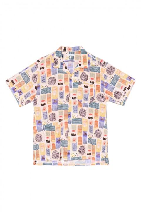 Engineered Garments Camp Shirt Multi Color Tencel Jamaican Print