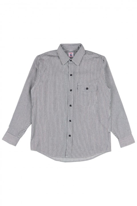 Randy's Garments 1-Pocket Shirt White/Indigo 8oz Narrow Stripe Denim