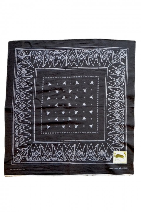 Kapital Fastcolor Selvedge Bandana (ORIGAMI) Black