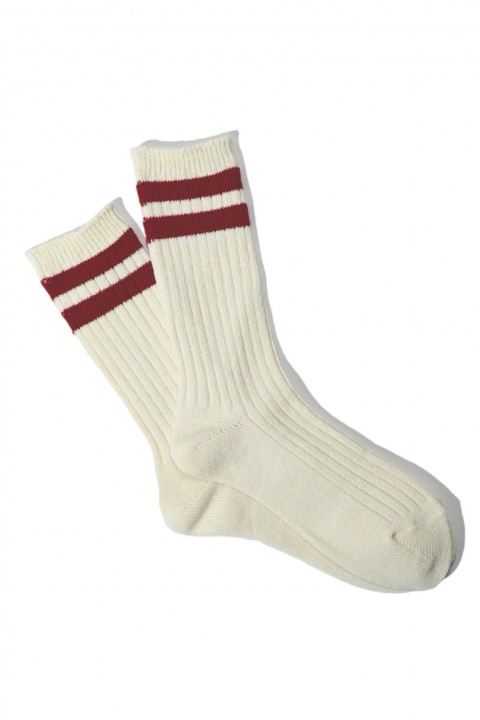 AnonymousIsm Cashmere 2 Stripes Crew Sock Oatmeal