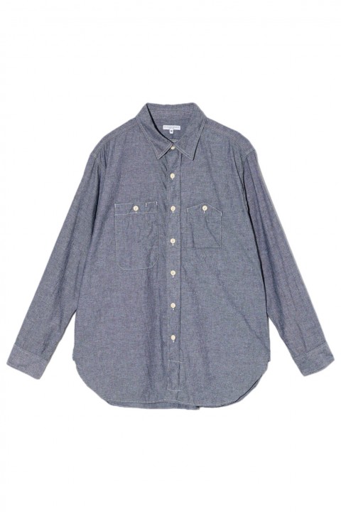 Engineered Garments Work Shirt Grey Cotton Chambray