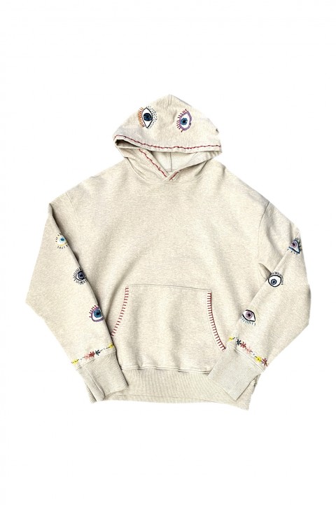 Kapital SWT Knit Hoodie (SPEAKEASY Embroidery) Ecru