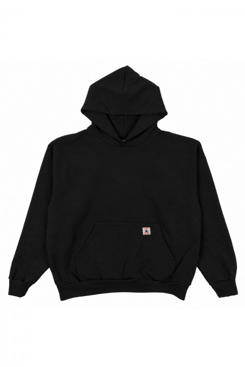 Randy's Garments Heavyweight Cross-Neck Hoodie Black
