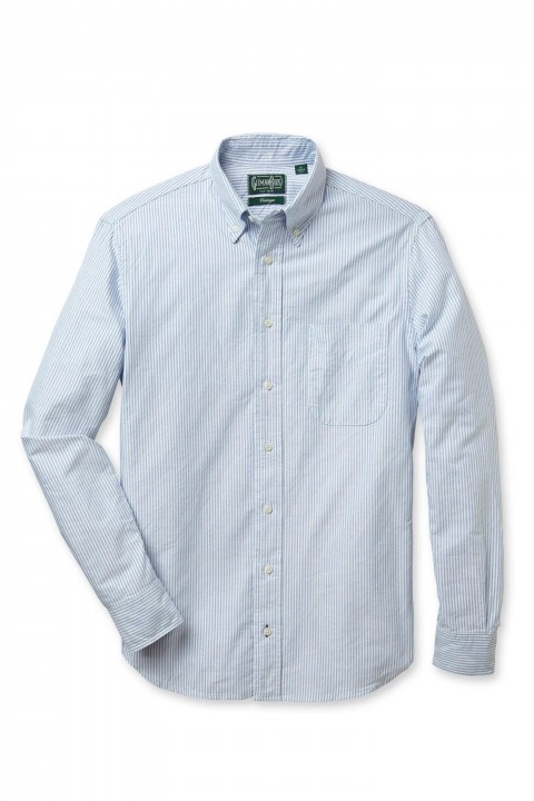Gitman Bros. Vintage Long Sleeve Button Down Blue / White Stripe Oxford