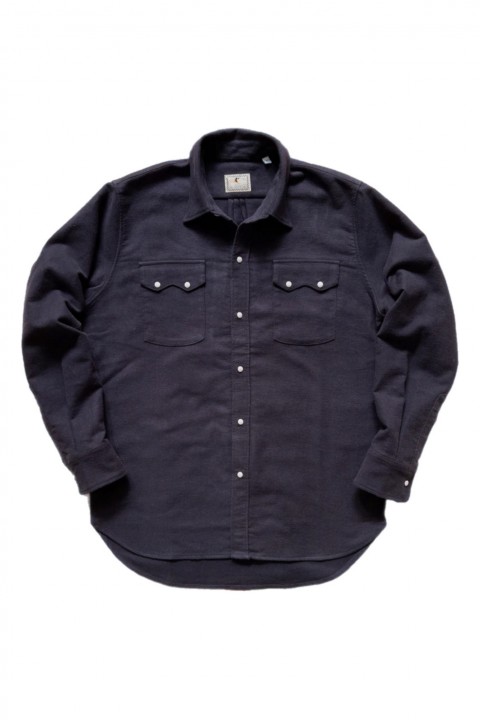 Wythe Moleskin Pearlsnap Shirt Night Sky