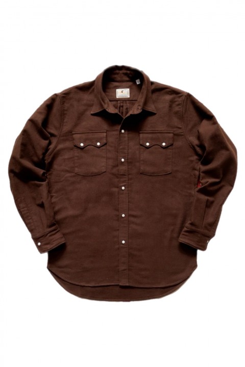 Wythe Moleskin Pearlsnap Shirt Cocoa