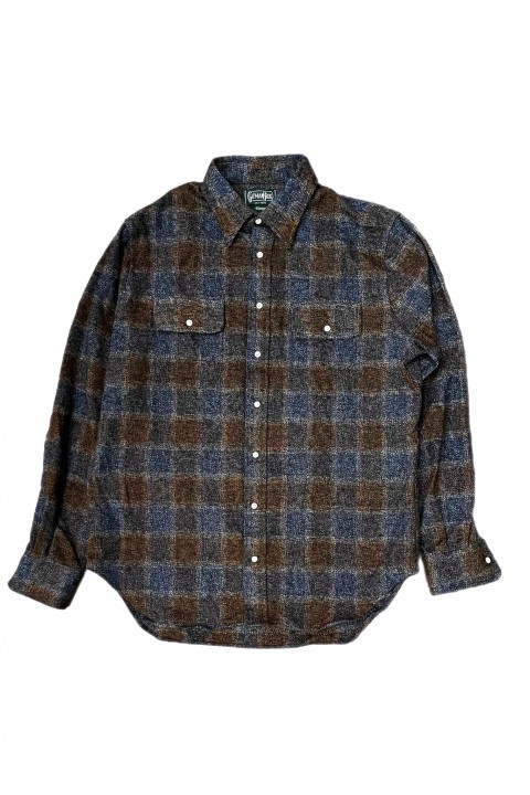 Gitman Bros. Vintage Independence Work Shirt Brown Cotton Tweed Check