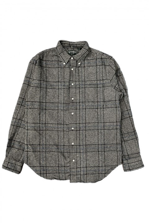Gitman Bros. Vintage Long Sleeve Button Down Grey Cotton Tweed Check
