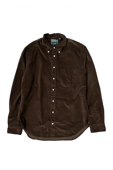 Gitman Bros. Vintage Long Sleeve Button Down Dark Brown Thin Wale Corduroy