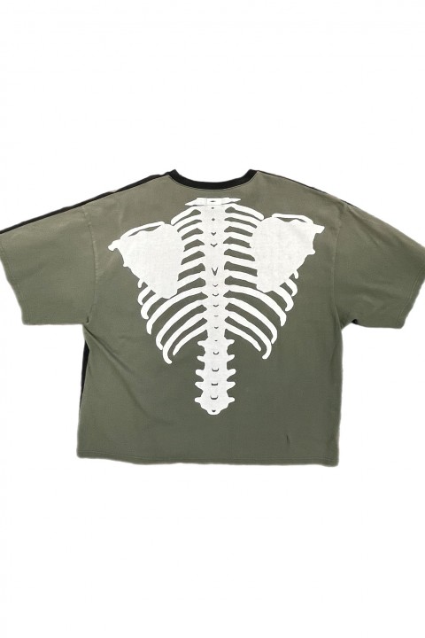 Kapital Jersey 2TONES BIG Pocket T (BONE) BLK x KHA