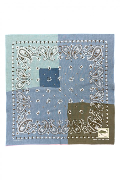 Kapital Fastcolor Selvedge Bandanna (PaisleyPatchwork) Sax