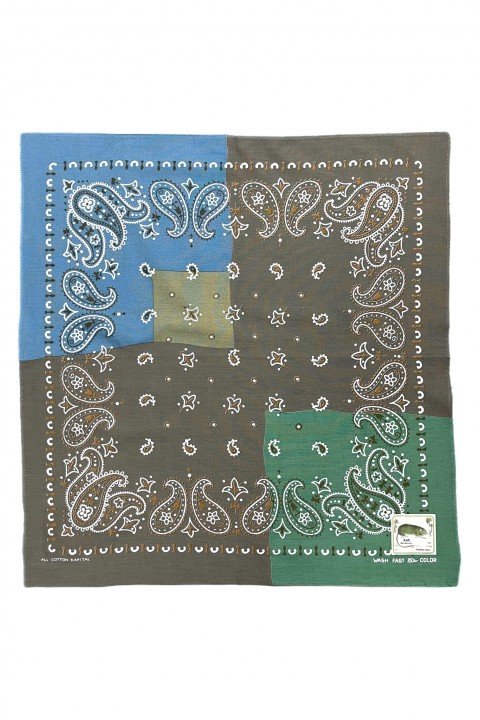 Kapital Fastcolor Selvedge Bandanna (PaisleyPatchwork) KHA x SAX