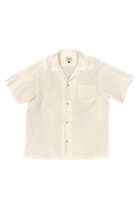 Bather Linen Camp Shirt Pearl