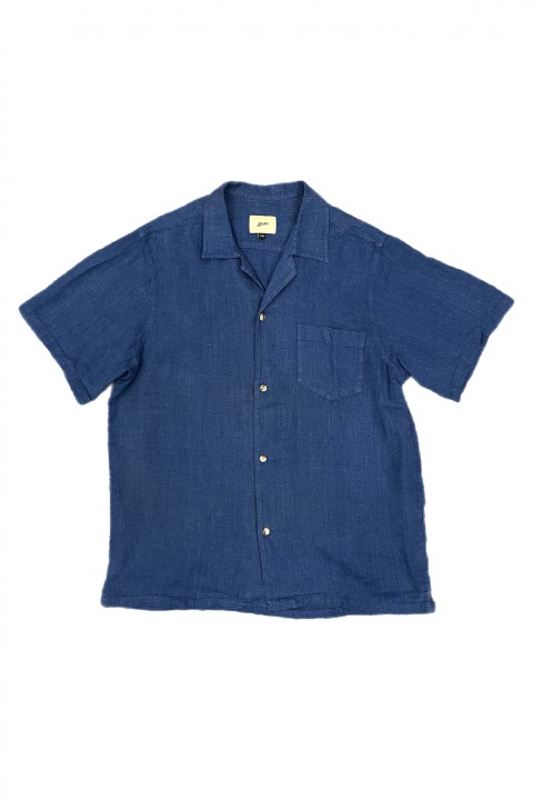 Bather Linen Camp Shirt Navy