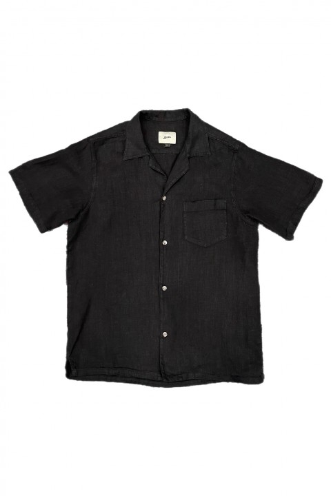 Bather Linen Camp Shirt Black