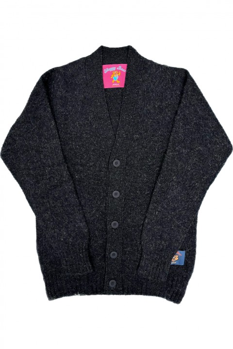 Howlin’ Shaggy Bear Cardigan Charcoal