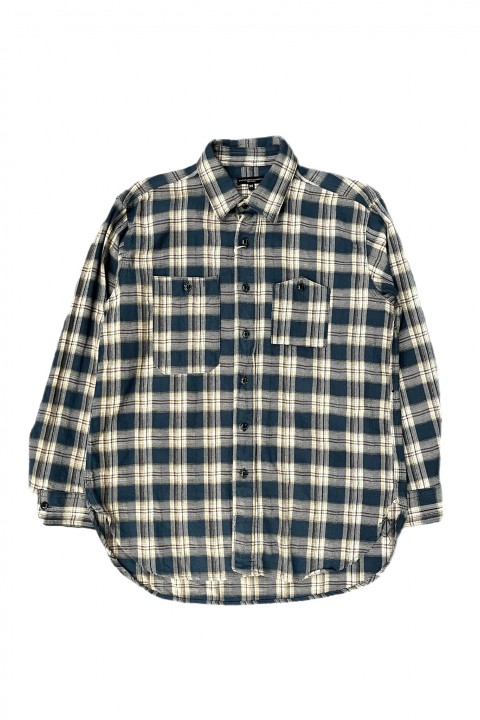 Engineered Garments Work Shirt Navy Cotton Plaid JQ