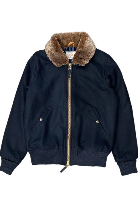 Dehen 1920 Independence Exclusive Flyer's Club Jacket Dark Navy Wool + Kodiak Mouton